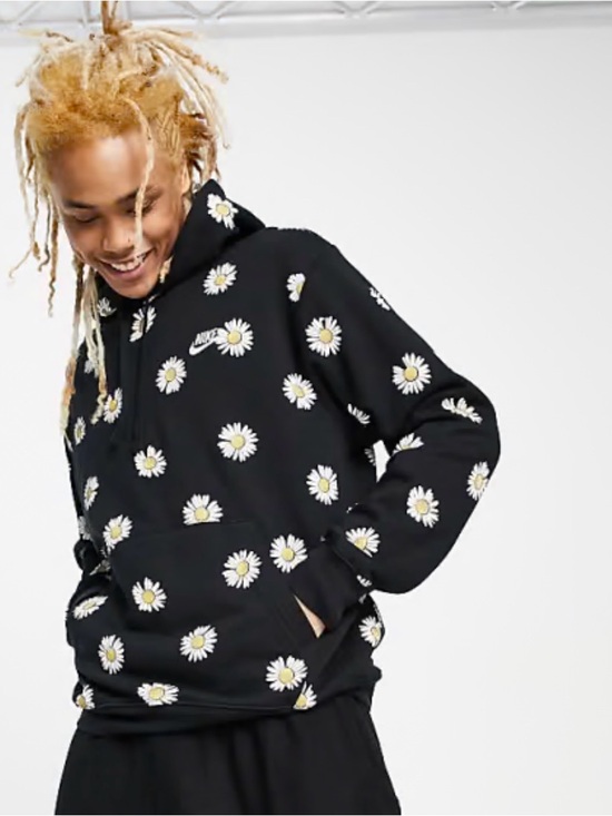 Nike Sweaters - Nike Black Daisy-Print Pullover Hoodie